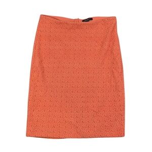 Ann Taylor Orange Floral Pencil Skirt Size 4
